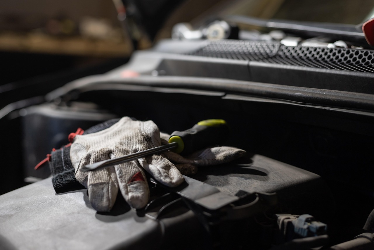 car, screwdriver, glove, workshop, automobile, assembly, car wallpapers, auto, vehicle, tool, engine, hood, garage, closeup